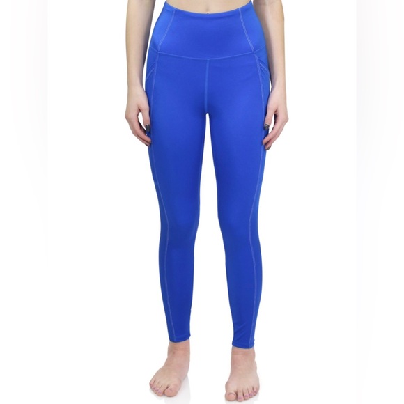 New Marc Defang Blue Contrast Stitch Side Pocket Active Long Leggings - S - Picture 1 of 5